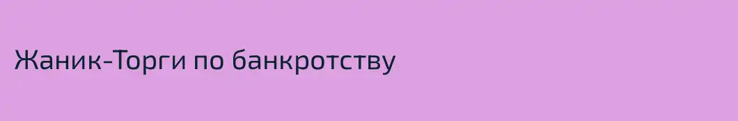 Жаник-Торги по банкротству 
